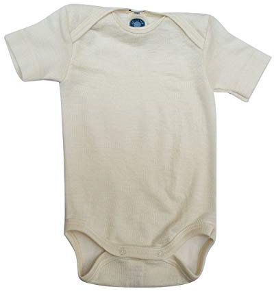 Cosilana, Baby Body Kurzarm, 70% Wolle, 30% Seide (Natur, 74-80)