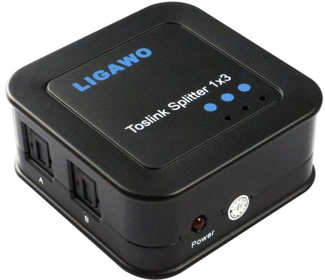 Ligawo 6518741 Audio Verteiler (1x SPDIF-Toslink Eingang auf 3x SPDIF-Toslink Ausgang) schwarz