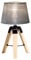 HOMCOM Wooden Tripod Table Lamp for Side, Desk or End Table with E27 Bulb Base（Grey Shade）
