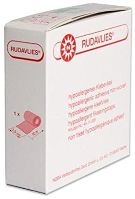NOBA Rudavlies Klebevlies hypoallergen Pflaster 1 Rolle 2,5 cm x10 m