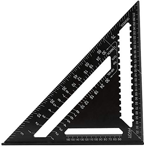 BE-TOOL Messlineal, 30,5 cm, Aluminiumlegierung, Dreieckslineal, Winkelmesser, hohe Präzision, Messwerkzeug für Ingenieure, Schreiner