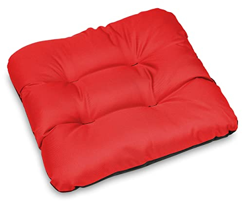 SuperKissen24. Stuhlkissen Sitzkissen für stühle - 6er Set 45x45 cm - Outdoor und Indoor - rot