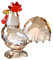 Crystal Rooster Animal Collectible Cute Figurine Ornament Gifts Home Decor (Gold)