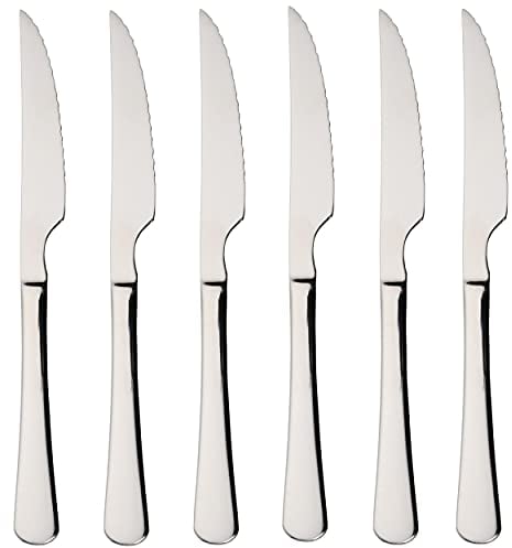 6 Cuchillos de Carne Acero Inoxidable 22,5x2,05 cm