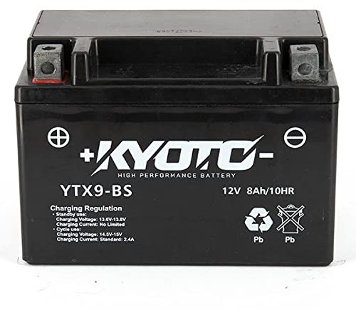 Batteria moto Kyoto SLA GTX9-BS (YTX9-BS) AGM - Senza manutenzione - 12 V 8 Ah - Dimensioni: 150 x 87 x 105 mm compatibile con Kymco Agility I R16 Plus (C32000) 200 2010-2015