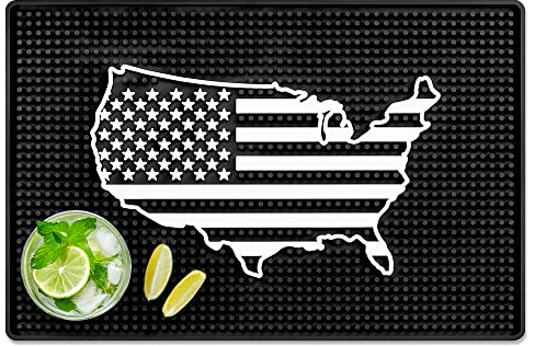 Barmatte für Hausbar, Barmatten für Arbeitsplatte, Bar Dekor USA-Flagge, aus Gummi – 45x30 cm, Barzubehör für Hausbar, Kaffee-Bar-Matte, Bar-Verschüttungsmatte für Barkeeper