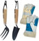 Garden Hand Fork Hand Trowel Carbon Steel Wooden Handle Leather Gloves Perfect for Digging Tools for Home & Professional Use VORX 1% Sale Value Will be Donated to Children's Hospital Sheffield