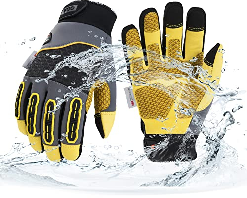 Vgo... Winter Waterproof Working Gloves, Cold Weather Duty Thermal Safety Work Glove for Cold Storage Freezer Building