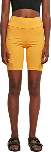 Urban Classics Damen Radlerhose Ladies High Waist Tech Mesh Cycle Shorts, Farbe magicmango, Größe L