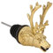 FRCOLOR Wine Aerator Pourer Deer Head Wine Pourer Animal Wine Bottle Stopper Stag Liquor Pourers for Wine Vinegar Olive Oil Gold
