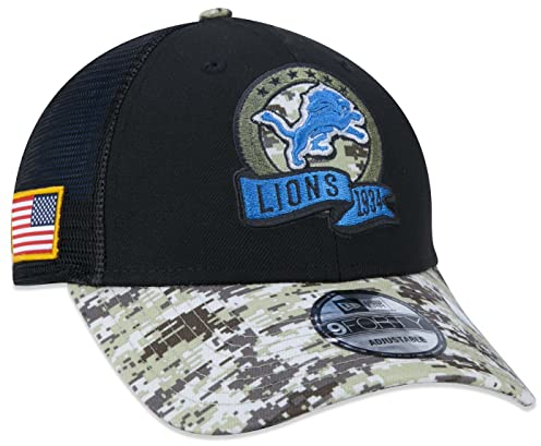 New Era Detroit Lions NFL Salute to Service 2022 Black 9Forty Snapback Cap - One-Size