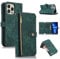 ZCDAYE Wallet Case for iPhone 13 Pro Max, Premium Leather Phone Case Women Ladies Holster with Card Slots Wrist Strap Zipper Flip Phone Cover for iPhone 13 Pro Max (6.7 inches), Green