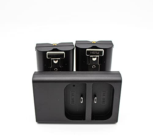 Battery 2-Pack and Charger for Video Doorbell 2 3 Plus X Video 4 8AB1S7-0EN0 8VR1S7 Peephole Cam Solar Floodlight Spotlight Cam Spotlight Cam Solar Stick Up 3.7V 6400mAh