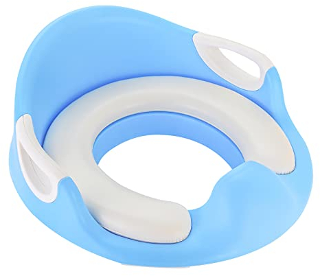 Toilettensitz Kinder, WC Sitz Toilettenaufsatz, Kindertoilettensitzaufsatz mit Sanft Kissen und Spritzschutz, Töpfchentrainer für Jungen und Mädchen, Toilettentrainer für Kinder 1-8 Jahre, Blau