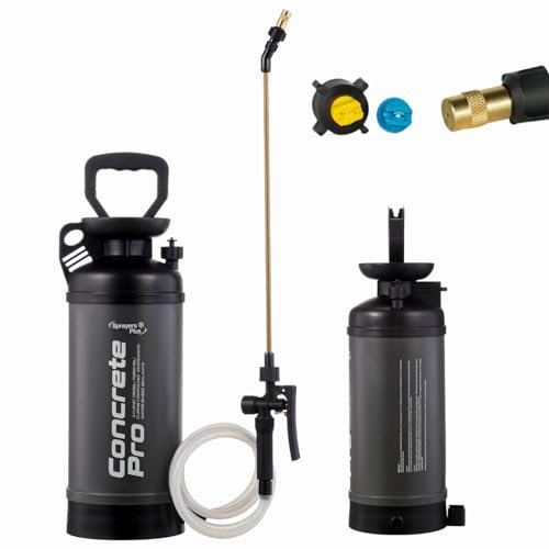 Sprayers Plus Concrete Pro Compression Sprayer, Construction Pump Sprayer, Adjustable Pressure, Industrial-Grade Durability,Concrete Applications, Form Oils, Water-Based Sealants, Leak-Free,2 Gallon