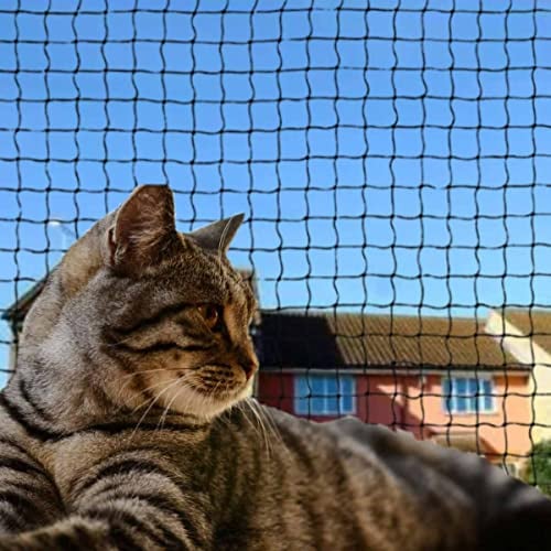 Tatamiyya Rete per Gatti, Rete per Gatti Balcone Rinforzata 2 x 3 m, Robusta, Resistente ai morsi, Resistente all'invecchiamento, per Balcone, terrazze,Finestra(Nero)