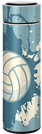 KAAVIYO Kunstblauer Volleyball Wasserflasche Wasserkanne Edelstahl Isolierte Isolierflasche Auslaufsicher