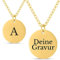 Mister Boncuk® CoiniChain - Halskette mit Gravur - aus rostfreiem Edelstahl - Kette Personalisiert mit Wunschgravur - Namenskette mit Geschenkbox (Gold)