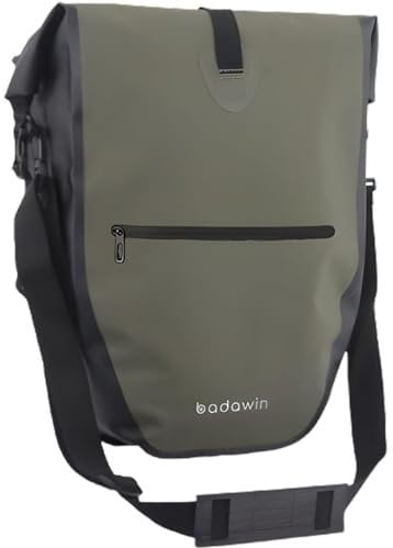 BADAWIN - Große Gepäckträgertasche für Fahrräder, 30 l, großes Volumen, wasserdicht mit reflektierenden Details