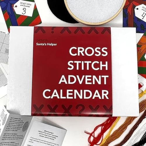 Eteslot Sticken Set Adventskalender 2023 Kinder Erwachsene, Weihnachten Stickpackung Adventskalender, Weihnachten Kreuzstich Set, Exquisites Weihnachtsmuster Nadelpoint