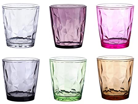 RUDRALI Jarras De Cerveza Juego de 6 Vasos Coloridos para Beber, Vasos para Jugo, Base Gruesa, Vasos de café Helado, fáciles de apilar en el Armario, Vasos de Cerveza de 500ml Vaso