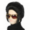 Topcosplay Rock n Roll Perücke 50er Jahre Perücke mit Sonnenbrille Kurze Schwarz Perücke Halloween Kostüme Perücken Pompadour Perücke (Schwarz Perücke mit Sonnenbrille)