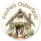 50 Aufkleber FROHES OSTERFEST - Ostermotiv Rund Ø 4,5 cm, Besondere Anlässe Ostern, Motiv-Sticker