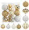 Hollyone 23PCS Weihnachtskugeln Ornamente Set, 10CM und 5CM Christbaumkugeln Set, Bruchsicher Weihnachtsschmuck, Champagner Gold Weiß Hängende Kugeln für Weihnachtsbaum Fest Party