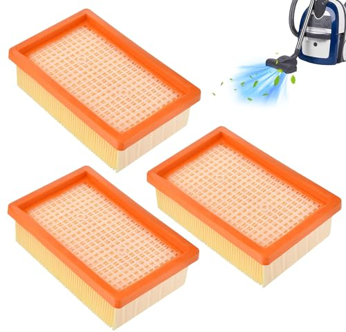 Filtro pieghettato piatto per aspirapolvere Kärcher 3 pezzi di ricambio per aspirapolvere Kärcher WD4 WD5 WD6 MV4 MV5 MV6 3 filtri per allergici contro particelle fini