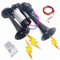 YIYIDA Car Horn Autohupe Lufthorn Doppelrohr 12V Air Horn Lauter Klang Lautsprecher silber schwarze Kombination Trompete Hohe und Niedrige Ton elektrische Horn Alarmhorn für 12V Auto LKW Schiff etc