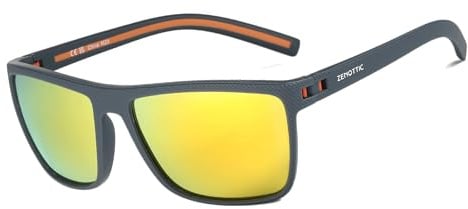 ZENOTTIC Polarisierte Sonnenbrille Herren Leichte TR90 Rahmen UV400 Schutz Quadrat Sonnenbrillen