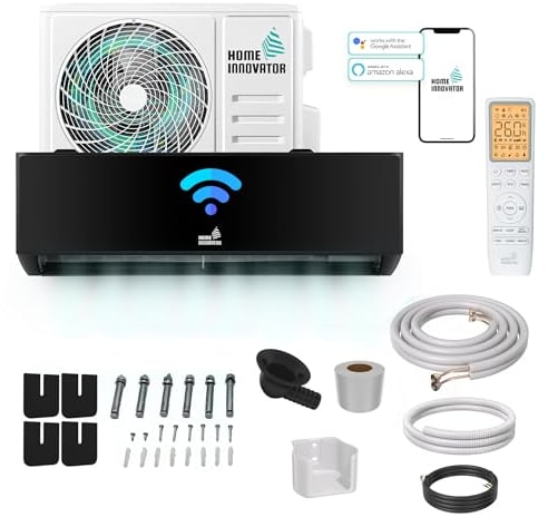Homeinnovator 12000 BTU Split Klimaanlage und Heizung - Energieeffiziente 230V Mit Komplettem Installationssatz - Wandmontierte Inverter-Klimaanlage