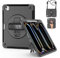 Junfire for iPad Pro 13 inch Case (M4) 2024, Shockproof Rugged Protective Case with Screen Protector/Rotating Kickstand/Hand Strap/Pencil Holder/Shoulder Strap for Apple iPad Pro 2024 Case 13, Black