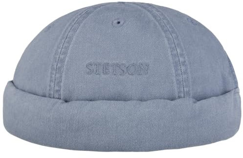 Stetson Ocala Baumwoll Dockercap Herren - Dockermütze aus Baumwolle - Dockercap mit UV-Schutz 40 - Hafenmütze Sommer/Winter - Denim S (54-55 cm)