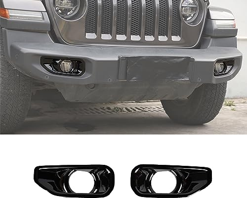 GQDGCU Auto Nebelscheinwerfer Abdeckung für Wrangler JL Gladiator JT 2018-2024, Scheinwerferabdeckung Zubehör, Vorne Leuchten Gehäuse DekorationSchwarze