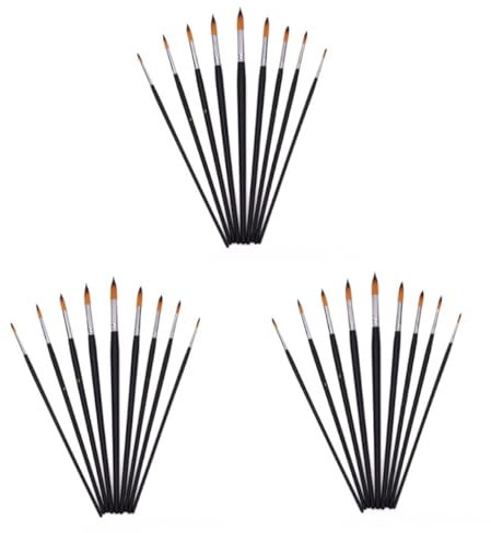 SEWACC 27stücke Teiliges Pinselset Für Acryl Öl Und Aquarellmalerei Detailpinsel Für Künstler Für Glatte Oberflächen Schwarz