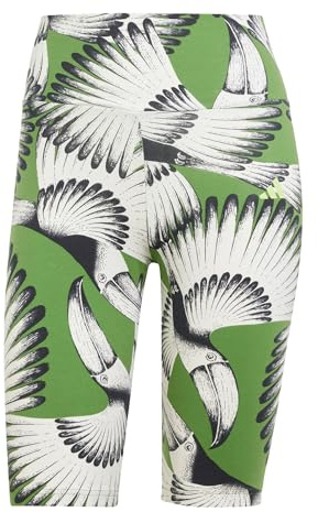 adidas Women's x Farm Kurze Leggings Cream White/Crew Green/Black S
