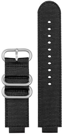AXTGBHL 24MM Armband Fit for TIMEX Weiche Atmungsaktive Leinwand Uhr Mit Männlichen Flut Kompass Strap T2N721 T2N720 Nylon Schwarz Rot armband Schnalle(Black-silver)