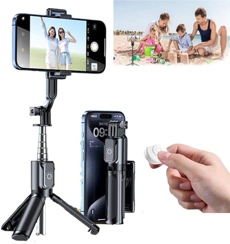 Elevopro 360,Elevo Pro,Adjustable Selfie Stick Tripod with Detachable Remote, Elevopro Vlogger Pro,3-in-1 Mini Extendable Phone Grip Tripod Works On All Smartphones (Black)