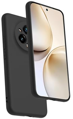 Bihizei Handyhülle für Realme 14 Pro+ / Pro Plus 5G Hülle, Antibakteriellem Schutz und Kratzfestes weichem Mikrofaserfutter, Ultradünnes Weiches TPU Silikon Schutzhülle- Schwarz