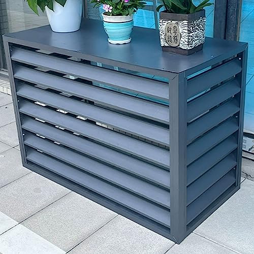 Generisch Luftabweiser für Klimaanlagen, Außenmontage, Klimaanlagenzaun, Aluminiumabdeckungen für Klimaanlagen und Wärmepumpen, für Externe Klimaanlagen (Farbe: Graues Flachdach, Größe:
