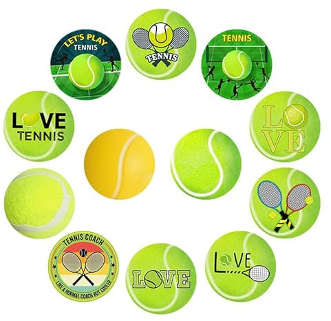 Kühlschrankmagnete für Tennisbälle, Tennisspieler-Liebhaber, 2,5 cm, magnetische Kristallglas-Kühlschrank-Aufkleber zum Dekorieren von Heimbüro, Kühlschränken, Büros, Whiteboards