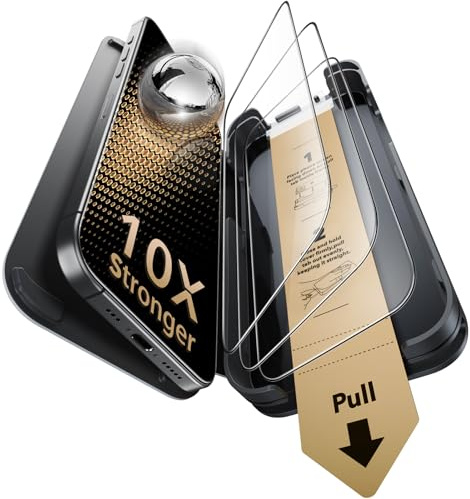 ESR für iPhone 17 und iPhone 16 Pro für Panzerglas von Corning [3 Sekunden Schnellinstallation], 9H+ Glas Displayschutz Militärstandard Bruchsicher Extrem Robust mit einfacher Befestigung, 3 Stück