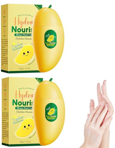 2PC Mango-Handcreme, Feuchtigkeitscreme für Trockene, Soft Hand & Nagelcreme, Hand Cream, Pflegen und Befeuchten Sie Ihre Hände, Reparieren Sie Rissige Hände