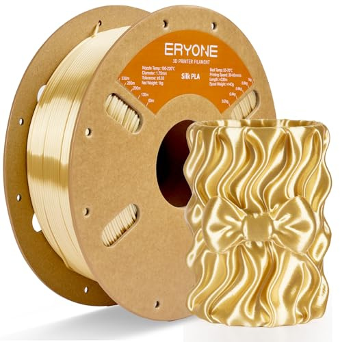 ERYONE Silk PLA Filament 1.75 mm, 3D Drucker Filament PLA Silk,+/- 0.03 mm, 1 kg/Spule, Seiden PLA Light Cream Yellow