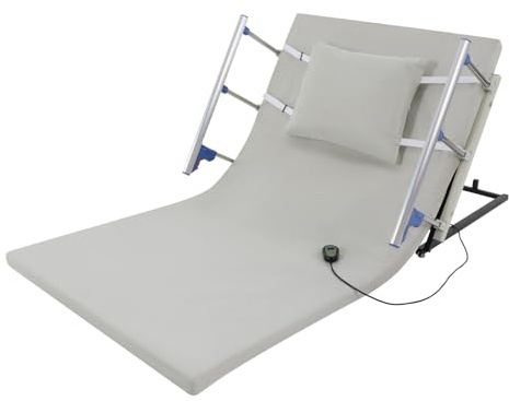 2°-80° verstellbare Elektrisch Rückenlehne Fernsteuerung Klappbare Handläufe 190x90x73cm elektrisches Bettgestell Rückenstütze Bett Ergonomisches Hubbett-Rückenlehne bis 150kg (weiß, 190*90*73cm)