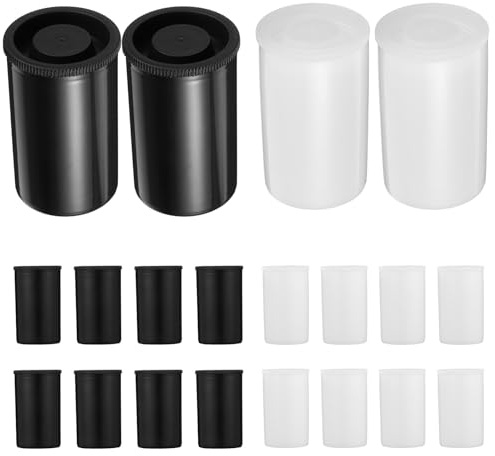 Garneck Set da 20 Contenitori per Pellicola Fotografica in Plastica PE Coperchio Ermetico Custodia Compatta per Rullino e Piccoli Oggetti per Fotografi e Viaggiatori