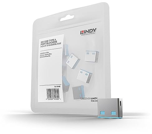 LINDY 40462 10 USB Portschlösser blau ohne schlüssel