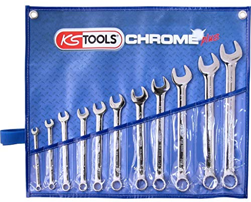KS Tools 518.3000 CHROMEplus Ringmaulschlüssel-Satz, abgewinkelt, 11-tlg. Zoll