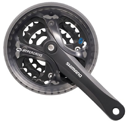 SHIMANO Kettenradgarnitur Acera 48/38/28 170mm schwarz 4-Kant, mit KSS
